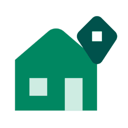 Grön ikon av ett hus